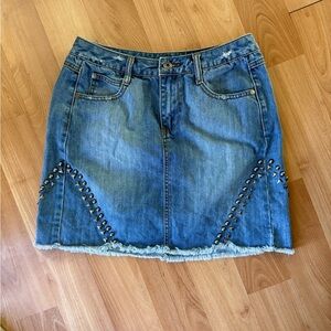 Y2K Stetson Denim Mini Studded Skirt